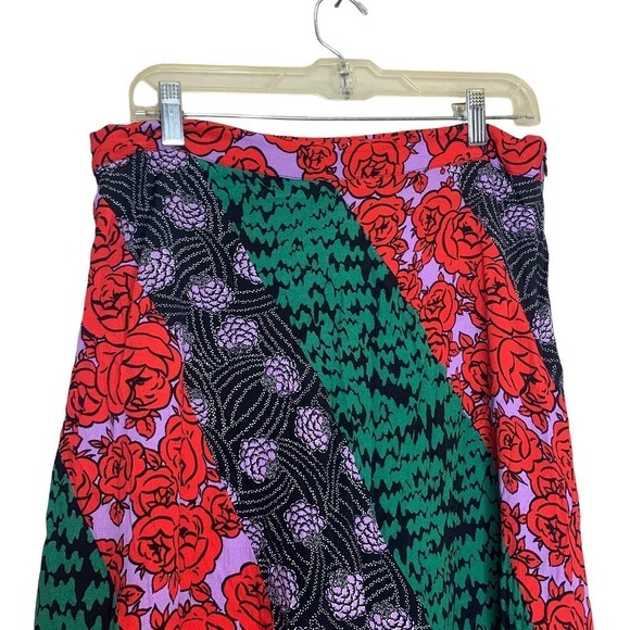 ANTHROPOLOGIE Maeve Foster Patch Work Skirt Bias Floral SZ 14 - Picture 6 of 10